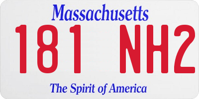 MA license plate 181NH2