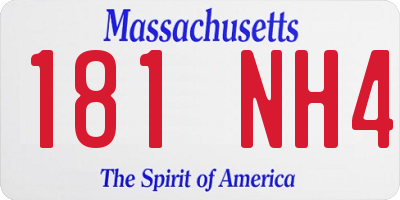MA license plate 181NH4