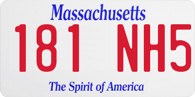 MA license plate 181NH5