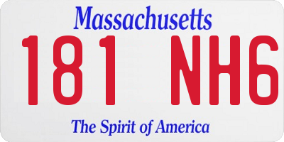 MA license plate 181NH6