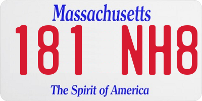 MA license plate 181NH8