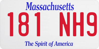 MA license plate 181NH9
