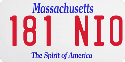 MA license plate 181NI0