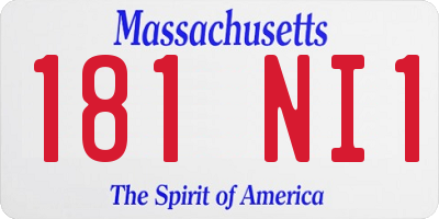 MA license plate 181NI1