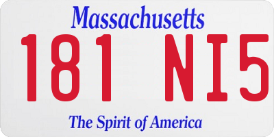MA license plate 181NI5