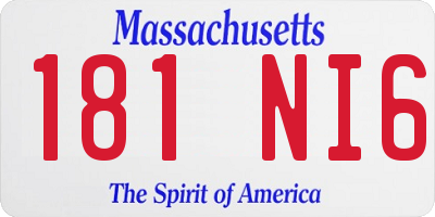 MA license plate 181NI6