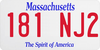 MA license plate 181NJ2