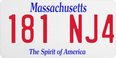 MA license plate 181NJ4