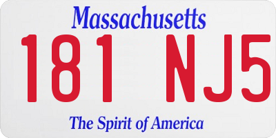 MA license plate 181NJ5