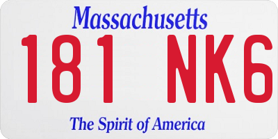 MA license plate 181NK6