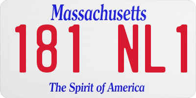 MA license plate 181NL1