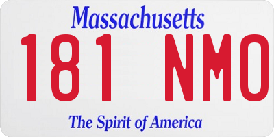 MA license plate 181NM0