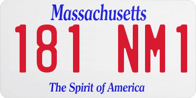 MA license plate 181NM1