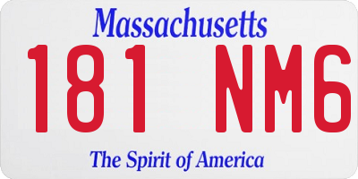 MA license plate 181NM6