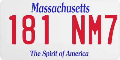 MA license plate 181NM7