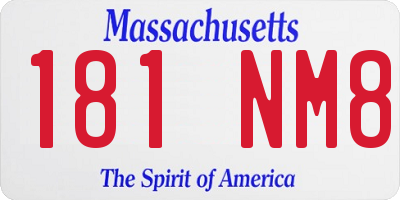 MA license plate 181NM8
