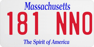 MA license plate 181NN0
