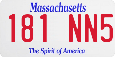 MA license plate 181NN5