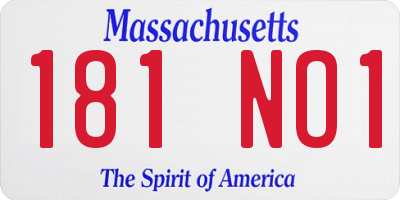 MA license plate 181NO1