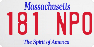 MA license plate 181NP0