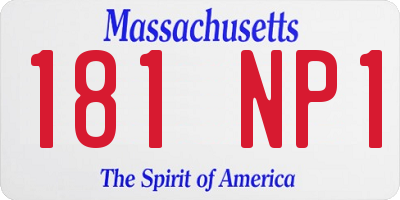 MA license plate 181NP1