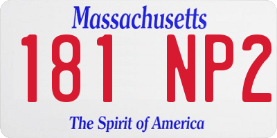 MA license plate 181NP2