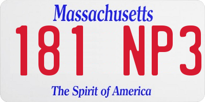 MA license plate 181NP3