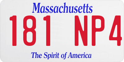 MA license plate 181NP4