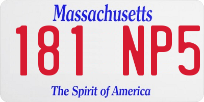 MA license plate 181NP5