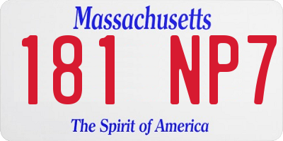 MA license plate 181NP7