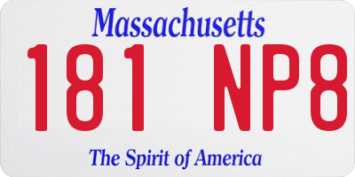 MA license plate 181NP8