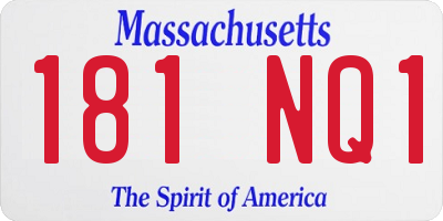 MA license plate 181NQ1