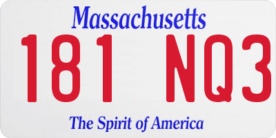 MA license plate 181NQ3