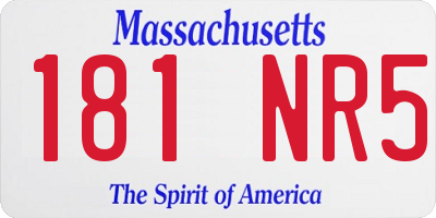 MA license plate 181NR5