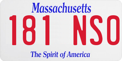 MA license plate 181NS0