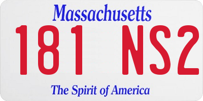MA license plate 181NS2