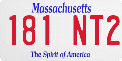 MA license plate 181NT2