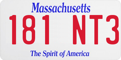 MA license plate 181NT3