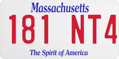 MA license plate 181NT4