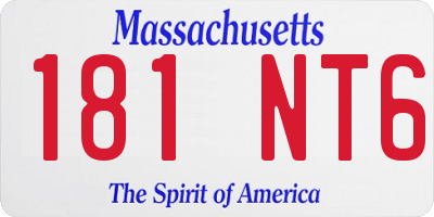 MA license plate 181NT6