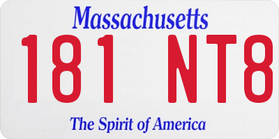 MA license plate 181NT8