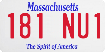 MA license plate 181NU1