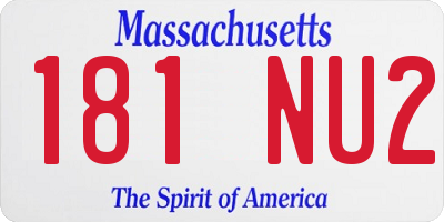 MA license plate 181NU2