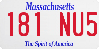 MA license plate 181NU5