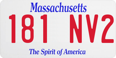 MA license plate 181NV2