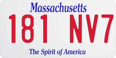 MA license plate 181NV7