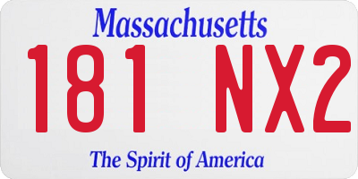 MA license plate 181NX2