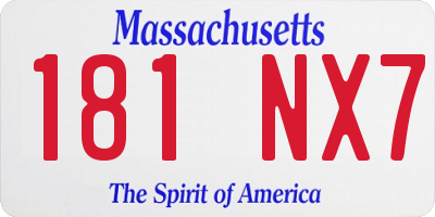MA license plate 181NX7