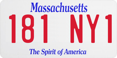 MA license plate 181NY1