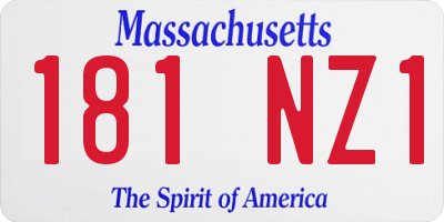 MA license plate 181NZ1